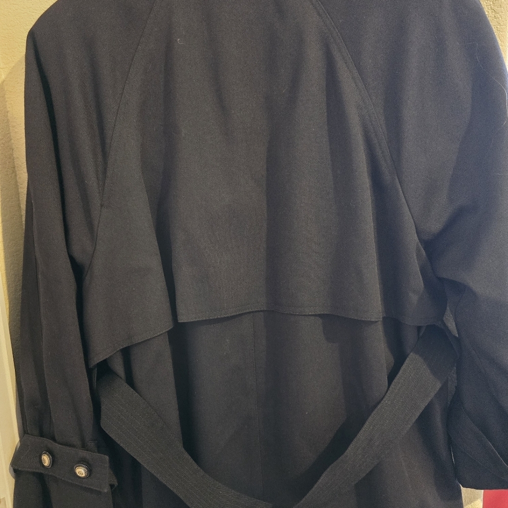 London Fog Navy Trench Coat Size 12 Petite - Picture 8 of 9